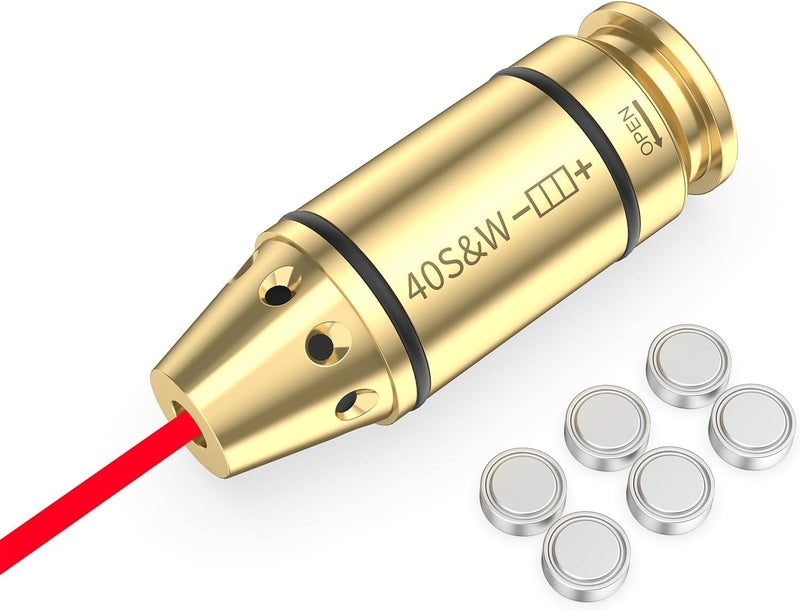 Tipfun Bore Sight for .40S&W Laser Bore Sight Laser Sight Red Dot Boresighter with Batteries - Image 1